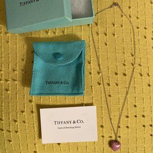 Tiffany & Co. Sterling Necklace with Pink Rhodonite Pendant